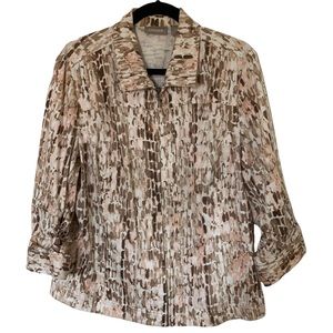 Chico’s pink brown cotton blazer * XL/16